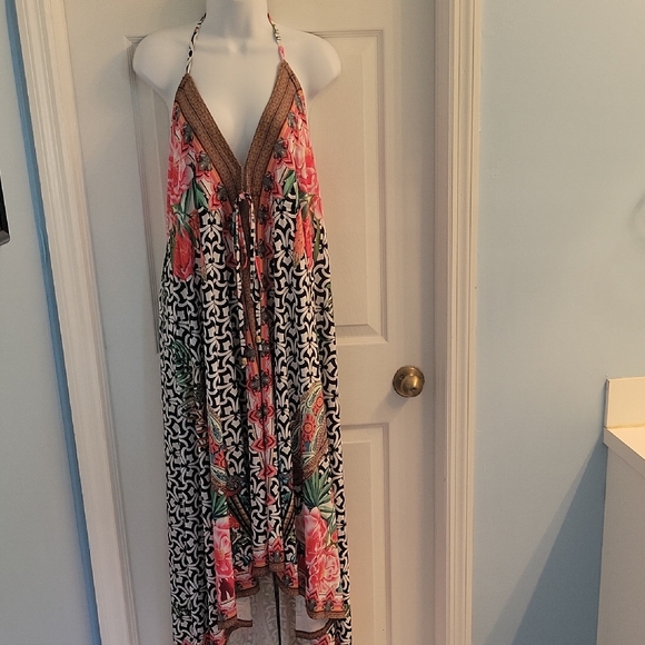 VENUS Floral High Low Dress - Pink and Black - Picture 3 of 13